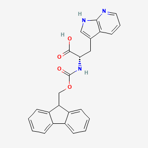 molecular formula C25H21N3O4 B1399388 (S)-2-((((9H-Fluoren-9-yl)methoxy)carbonyl)amino)-3-(1H-pyrrolo[2,3-b]pyridin-3-yl)propanoic acid CAS No. 737007-45-3