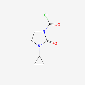 molecular formula C7H9ClN2O2 B13993888 3-Cyclopropyl-2-oxoimidazolidine-1-carbonyl chloride CAS No. 62492-40-4