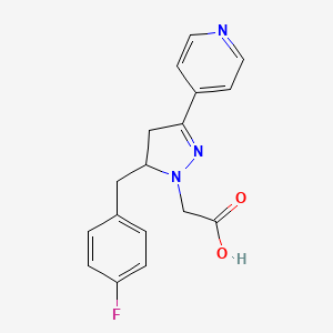 molecular formula C17H16FN3O2 B1399392 2-(5-(4-fluorobenzyl)-3-(pyridin-4-yl)-4,5-dihydro-1H-pyrazol-1-yl)acetic acid CAS No. 1001383-88-5