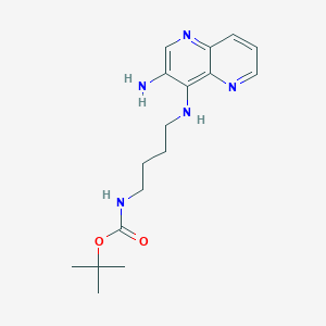 molecular formula C17H25N5O2 B13993935 Tert-butyl 4-[(3-amino[1,5]naphthyridin-4-yl)amino]butylcarbamate CAS No. 227318-81-2