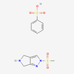 molecular formula C12H15N3O5S2 B1399416 2-(Methylsulfonyl)-2,4,5,6-tetrahydropyrrolo[3,4-c]pyrazole benzenesulfonate CAS No. 1280210-80-1