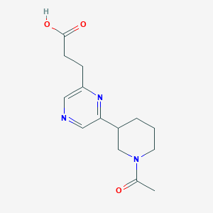 molecular formula C14H19N3O3 B1399429 3-(6-(1-Acetylpiperidin-3-yl)pyrazin-2-yl)propanoic acid CAS No. 1316223-59-2