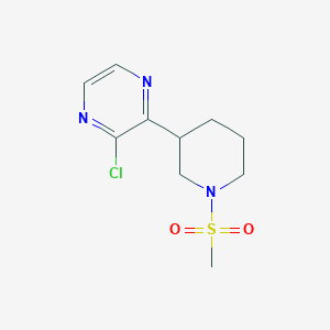 molecular formula C10H14ClN3O2S B1399431 2-氯-3-(1-(甲磺酰基)哌啶-3-基)吡嗪 CAS No. 1316221-65-4