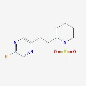 2-Bromo-5-(2-(1-(methylsulfonyl)piperidin-2-yl)ethyl)pyrazine