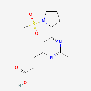 3-(2-Methyl-6-(1-(methylsulfonyl)pyrrolidin-2-yl)pyrimidin-4-yl)propanoic acid