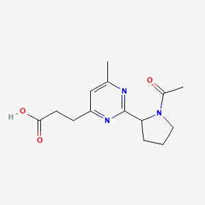 molecular formula C14H19N3O3 B1399456 3-(2-(1-乙酰基吡咯烷-2-基)-6-甲基嘧啶-4-基)丙酸 CAS No. 1316217-60-3