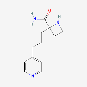 molecular formula C12H17N3O B1399460 2-(3-(吡啶-4-基)丙基)氮杂环丁烷-2-甲酰胺 CAS No. 1316218-33-3