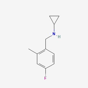 molecular formula C11H14FN B1399469 N-[(4-fluoro-2-methylphenyl)methyl]cyclopropanamine CAS No. 1250981-88-4