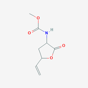 molecular formula C8H11NO4 B13994821 methyl N-(5-ethenyl-2-oxooxolan-3-yl)carbamate CAS No. 86558-23-8