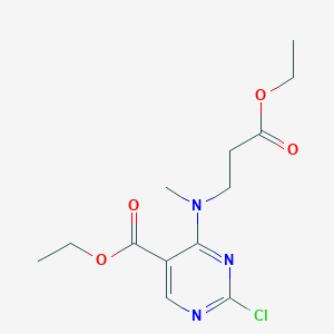 5-Pyrimidinecarboxylic acid, 2-chloro-4-[(3-ethoxy-3-oxopropyl)methylamino]-, ethyl ester