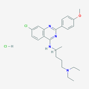 4-N-[7-chloro-2-(4-methoxyphenyl)quinazolin-4-yl]-1-N,1-N-diethylpentane-1,4-diamine;hydrochloride