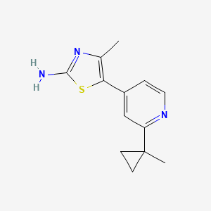 molecular formula C13H15N3S B1399498 4-Methyl-5-(2-(1-methylcyclopropyl)pyridin-4-yl)thiazol-2-amine CAS No. 1163707-45-6