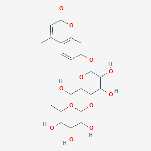 molecular formula C₂₂H₂₈O₁₂ B013995 Fuc1-α-4Gal1-β-4-MU CAS No. 383160-15-4
