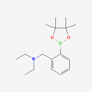molecular formula C17H28BNO2 B1399504 Diethyl({[2-(tetramethyl-1,3,2-dioxaborolan-2-yl)phenyl]methyl})amine CAS No. 1012785-46-4