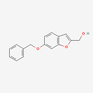 molecular formula C16H14O3 B1399507 (6-苄氧基-苯并呋喃-2-基)-甲醇 CAS No. 568594-14-9