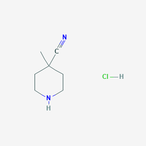 molecular formula C7H13ClN2 B1399510 4-Methylpiperidine-4-carbonitrile hydrochloride CAS No. 948894-26-6