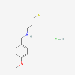 molecular formula C12H20ClNOS B13995176 N-[(4-methoxyphenyl)methyl]-3-methylsulfanylpropan-1-amine;hydrochloride CAS No. 85485-77-4