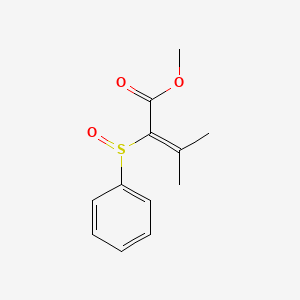 molecular formula C12H14O3S B13995187 Methyl 2-(benzenesulfinyl)-3-methylbut-2-enoate CAS No. 71143-36-7