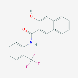 molecular formula C18H12F3NO2 B13995214 3-Hydroxy-N-[2-(trifluoromethyl)phenyl]naphthalene-2-carboxamide CAS No. 61389-07-9