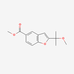 molecular formula C14H16O4 B1399523 2-(1-Methoxy-1-methylethyl)-benzofuran-5-carboxylic acid methyl ester CAS No. 1154060-94-2