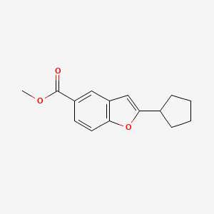 molecular formula C15H16O3 B1399524 2-Cyclopentylbenzofuran-5-carboxylic acid methyl ester CAS No. 1154060-72-6