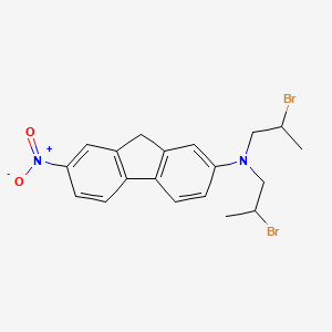 molecular formula C19H20Br2N2O2 B13995268 n,n-Bis(2-bromopropyl)-7-nitro-9h-fluoren-2-amine CAS No. 6583-95-5