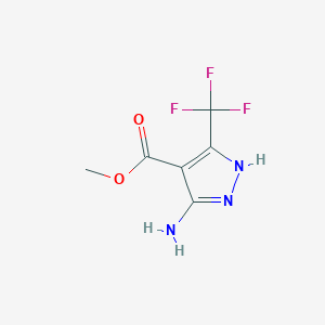 molecular formula C6H6F3N3O2 B13995281 methyl 3-amino-5-(trifluoromethyl)-1H-pyrazole-4-carboxylate 