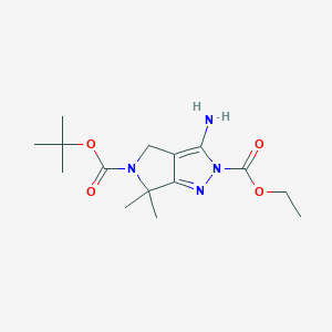 molecular formula C15H24N4O4 B1399530 5-叔丁基 2-乙基 3-氨基-6,6-二甲基吡咯并[3,4-c]吡唑-2,5(4H,6H)-二羧酸酯 CAS No. 718632-46-3