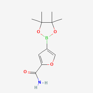 molecular formula C11H16BNO4 B1399537 4-(4,4,5,5-四甲基-1,3,2-二氧杂硼环-2-基)呋喃-2-甲酰胺 CAS No. 957345-98-1