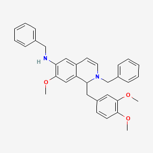 molecular formula C33H34N2O3 B13995440 N,2-dibenzyl-1-[(3,4-dimethoxyphenyl)methyl]-7-methoxy-1H-isoquinolin-6-amine CAS No. 65012-52-4