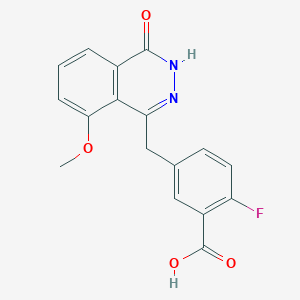 molecular formula C17H13FN2O4 B1399547 2-Fluoro-5-((8-methoxy-4-oxo-3,4-dihydrophthalazin-1-yl)methyl)benzoic acid CAS No. 1174044-71-3