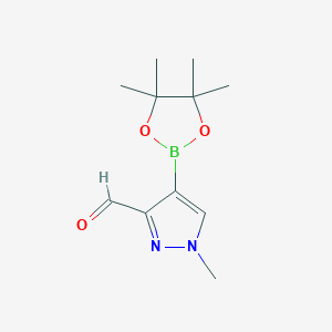 molecular formula C11H17BN2O3 B1399549 1-甲基-4-(4,4,5,5-四甲基-1,3,2-二氧杂硼烷-2-基)-1H-吡唑-3-甲醛 CAS No. 887475-64-1