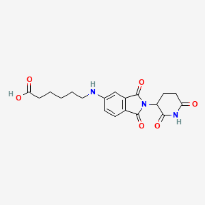 molecular formula C19H21N3O6 B13995504 6-((2-(2,6-Dioxopiperidin-3-yl)-1,3-dioxoisoindolin-5-yl)amino)hexanoic acid 