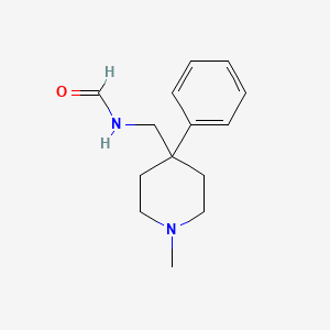 molecular formula C14H20N2O B13995521 N-[(1-Methyl-4-phenyl-4-piperidinyl)methyl]formamide CAS No. 7475-58-3