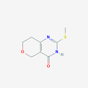 molecular formula C8H10N2O2S B13995527 2-(Methylthio)-3,5,7,8-tetrahydro-4H-pyrano[4,3-d]pyrimidin-4-one 