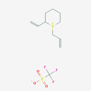 molecular formula C11H17F3O3S2 B13995535 2-Ethenyl-1-(prop-2-en-1-yl)thian-1-ium trifluoromethanesulfonate CAS No. 66120-38-5