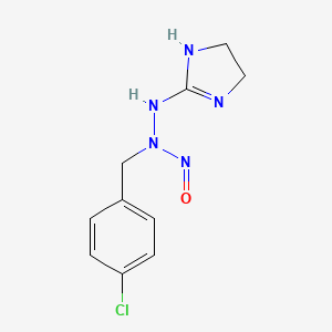 molecular formula C10H12ClN5O B13995565 2-Imidazoline, 2-[2-(p-chlorobenzyl)-2-nitrosohydrazino]- CAS No. 1760-37-8