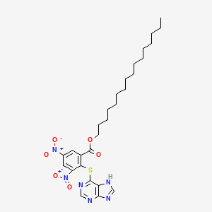 molecular formula C28H38N6O6S B13995572 Hexadecyl 3,5-dinitro-2-(7H-purin-6-ylsulfanyl)benzoate CAS No. 59921-63-0