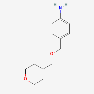 molecular formula C13H19NO2 B1399558 4-{[(Oxan-4-yl)methoxy]methyl}aniline CAS No. 1248641-71-5