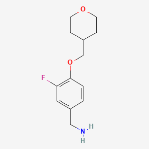 molecular formula C13H18FNO2 B1399559 {3-Fluoro-4-[(oxan-4-yl)methoxy]phenyl}methanamine CAS No. 1402392-57-7