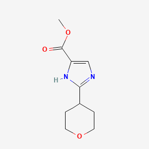 molecular formula C10H14N2O3 B1399579 Methyl 2-(oxan-4-YL)-1H-imidazole-4-carboxylate CAS No. 1250150-10-7