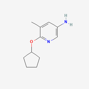 molecular formula C11H16N2O B1399594 6-(Cyclopentyloxy)-5-methylpyridin-3-amine CAS No. 1250736-64-1