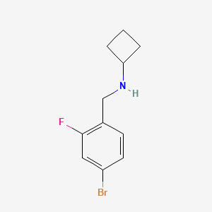 molecular formula C11H13BrFN B1399599 N-[(4-bromo-2-fluorophenyl)methyl]cyclobutanamine CAS No. 1247404-25-6