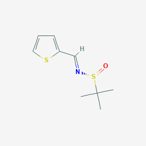 molecular formula C9H13NOS2 B1399615 (R)-2-Methyl-N-(thiophen-2-ylmethylene)-propane-2-sulfinamide CAS No. 948843-32-1