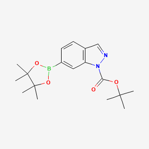molecular formula C18H25BN2O4 B1399634 tert-butyl 6-(4,4,5,5-tetramethyl-1,3,2-dioxaborolan-2-yl)-1H-indazole-1-carboxylate CAS No. 890839-29-9
