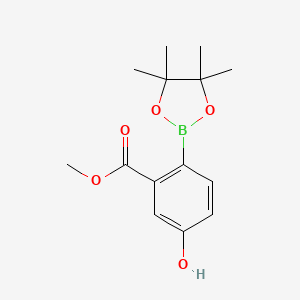 molecular formula C14H19BO5 B1399643 Methyl 5-hydroxy-2-(4,4,5,5-tetramethyl-1,3,2-dioxaborolan-2-yl)benzoate CAS No. 1029439-78-8