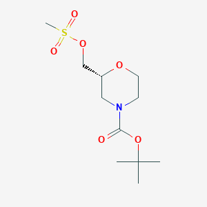 molecular formula C11H21NO6S B1399647 (R)-tert-Butyl 2-(((methylsulfonyl)oxy)-methyl)morpholine-4-carboxylate CAS No. 503455-76-3