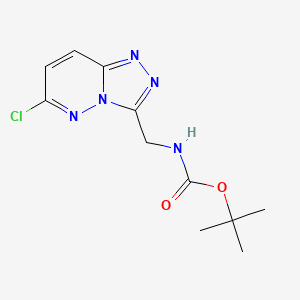 molecular formula C11H14ClN5O2 B1399649 tert-Butyl ((6-chloro-[1,2,4]triazolo[4,3-b]pyridazin-3-yl)methyl)carbamate CAS No. 1002310-30-6