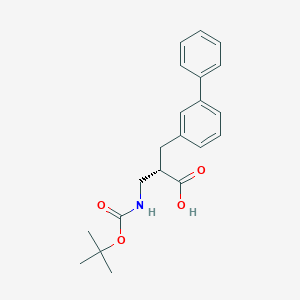 molecular formula C21H25NO4 B13996564 Boc-(s)-3-([1,1'-biphenyl]-3-yl)-2-(aminomethyl)propanoic acid 