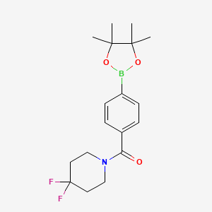 molecular formula C18H24BF2NO3 B1399659 (4,4-Difluoropiperidin-1-yl)(4-(4,4,5,5-tetramethyl-1,3,2-dioxaborolan-2-yl)phenyl)methanone CAS No. 955406-29-8